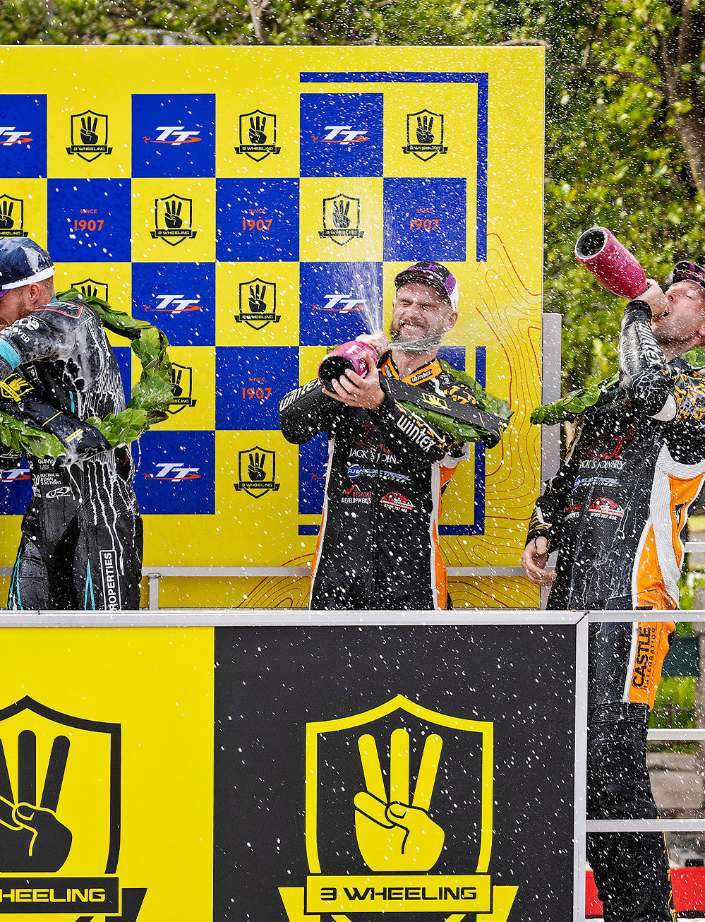 Isle of Man TT Races 2025 3wheeling.media Sidecar TT Race 2 Podium Backdrop
